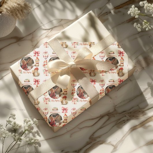 Foto Woodland Animals Erste Weihnachtszeit Geschenkpapier