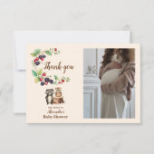 Foto Woodland Forest Animals Kinderdusche Dankeskarte (Vorderseite)