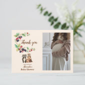 Foto Woodland Forest Animals Kinderdusche Dankeskarte (Stehend Vorderseite)