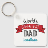 Foto World's Bester Vater Typografie Name Red Schlüsselanhänger (Vorderseite)