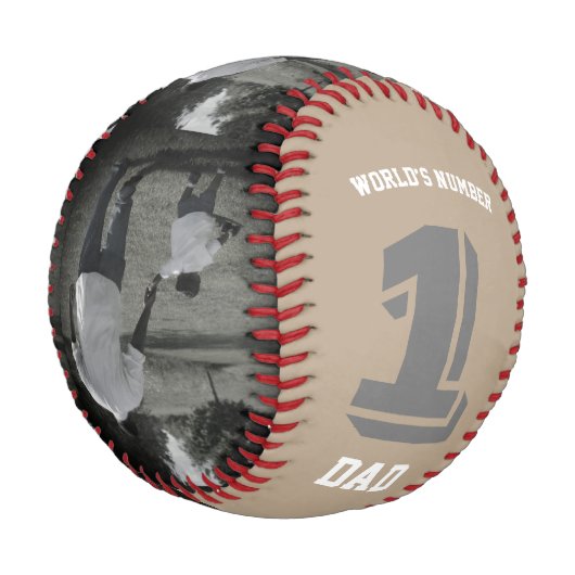 Foto World's Nummer Eins Vater Großpa Taupe Custom Baseball (Schrägansicht)