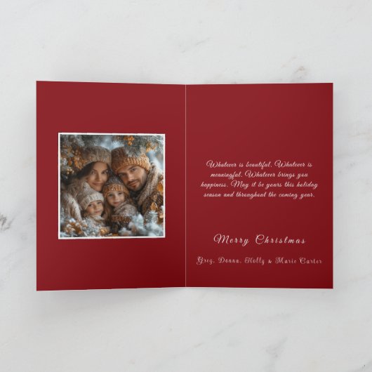 Foto Wreath Arch Red Gold Karte (Innenseite)