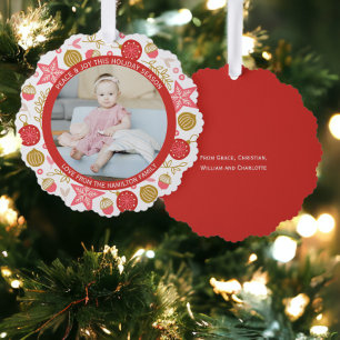Foto Wreath Gerahmt Personalisierte Weihnachten Ornament Karte