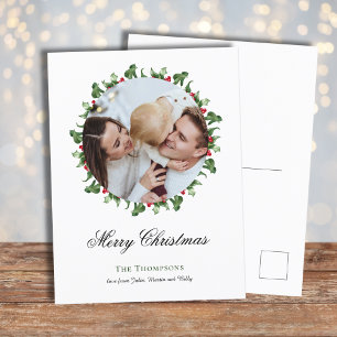 Foto Wreath rund um die Weihnachtskarte Feiertagspostkarte
