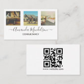 Foto x3-Text und QR-Code oder -Logo Visitenkarte (Vorne/Hinten)