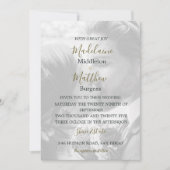 Foto x 2 Floral Gold Rosa Einladung (Vorderseite)