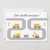 Foto Yellow Build Fun Construction 1. Geburtstag Einladung (Rückseite)