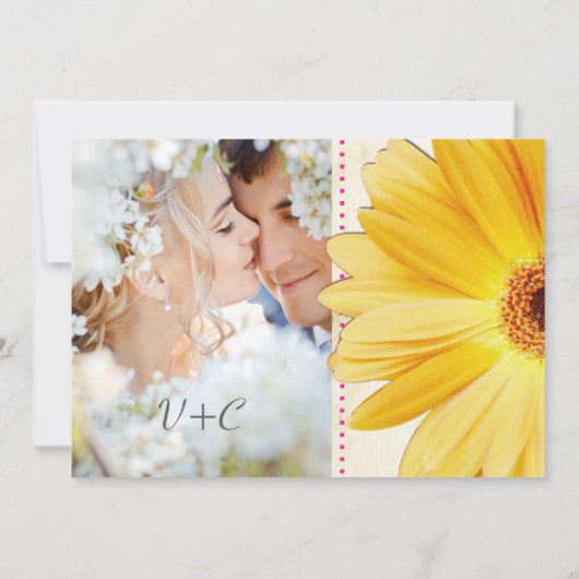 Foto Yellow Gerber Daisy Wedding Einladungen (Rückseite)