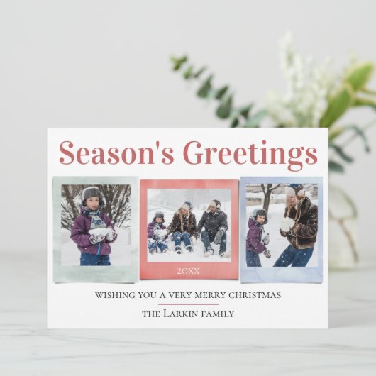 Foto Yuletide Frames Feiertagskarte (Stehend Vorderseite)