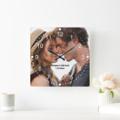 Foto-Zahlen Quadratische Wanduhr (Zuhause)