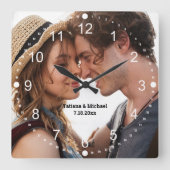 Foto-Zahlen Quadratische Wanduhr (Vorderseite)