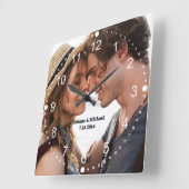 Foto-Zahlen Quadratische Wanduhr (Winkel)