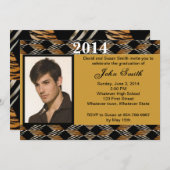 Foto Zebra und Tiger Abschluss Einladung (Vorne/Hinten)