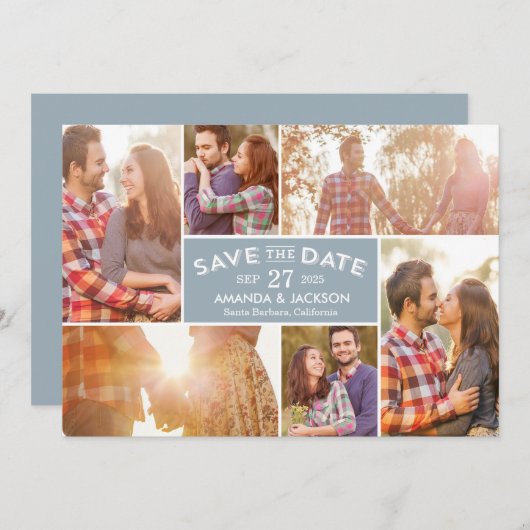 Foto zeigt die bearbeitbare Farbkarte Save the Dat Dankeskarte (Vorne/Hinten)