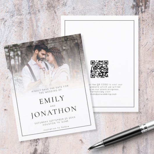 Foto-Zeile QR-Hochzeitssatz speichern Datum