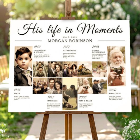 Foto-Zeitleiste für Beerdigung Poster