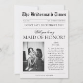 Foto Zeitung Einmalige Trauzeugin Vorschlag Einladung (Vorderseite)