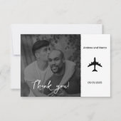 Foto Zielort Boarding Pass Hochzeit Dankeskarte (Vorderseite)