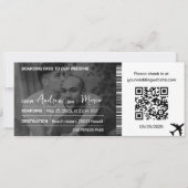Foto Zielort Boarding Pass Hochzeit Einladung (Vorderseite)