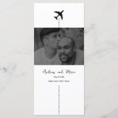 Foto Zielort Boarding Pass Hochzeit Menükarte (Rückseite)