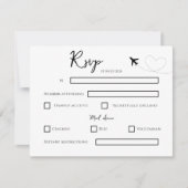 Foto Zielort Boarding Pass Hochzeit RSVP Karte (Vorderseite)