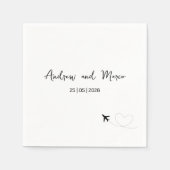 Foto Zielort Boarding Pass Hochzeit Serviette (Vorderseite)