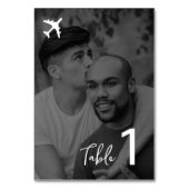 Foto Zielort Boarding Pass Hochzeit Tischnummer (Vorderseite)