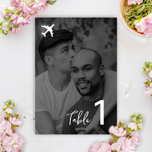 Foto Zielort Boarding Pass Hochzeit Tischnummer