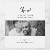 Foto Zielort Boarding Pass Hochzeit Weinetikett (Einzelnes Label)