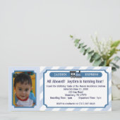 Foto-Zug-Karte - hellblau Einladung (Stehend Vorderseite)