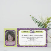 Foto-Zug-Karte - lila u. grün Einladung (Stehend Vorderseite)