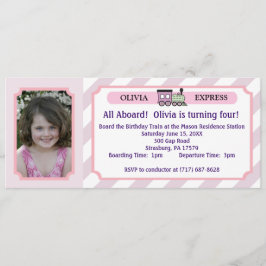 Foto-Zug-Karte - rosa Streifen Einladung