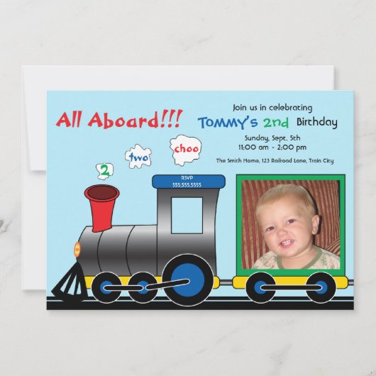 Foto Züge Geburtstag Einladung (Vorderseite)