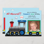 Foto Züge Geburtstag Einladung (Vorne/Hinten)