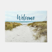 Foto-Zuhause-Empfang am Strand Fußmatte (Vorderseite)