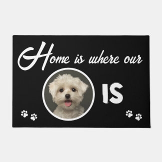 Foto Zuhause ist dort, wo mein Hund schwarz ist Fußmatte