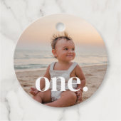 Foto zum 1. Geburtstag - eins Geschenkanhänger (Vorderseite)