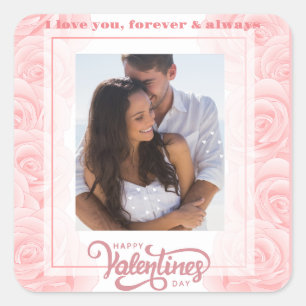 Foto zum 1. Valentinstag Quadratischer Aufkleber