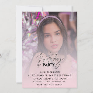 Foto zum 20. Geburtstagseinladung Pink Shadow Girl Einladung