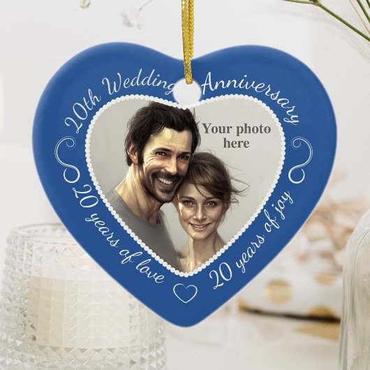 Foto zum 20. Hochzeitstag Keramikornament