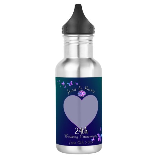 Foto zum 24. Hochzeitstag Edelstahlflasche (Links)