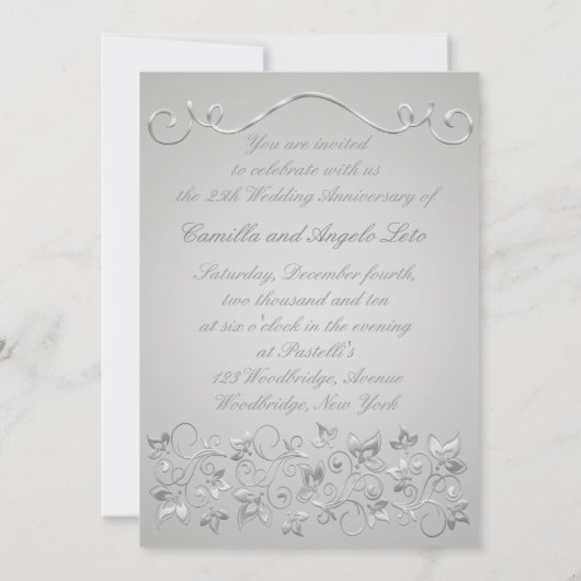 FOTO zum 25. Hochzeitstag Einladung (Rückseite)