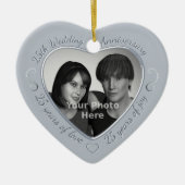 Foto zum 25. Hochzeitstag Keramik Ornament (Vorne)