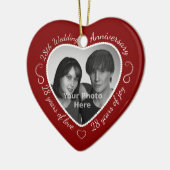 Foto zum 28. Hochzeitstag Keramikornament (Links)