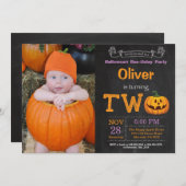 Foto zum 2. Geburtstag Halloween-Party Einladung (Vorne/Hinten)