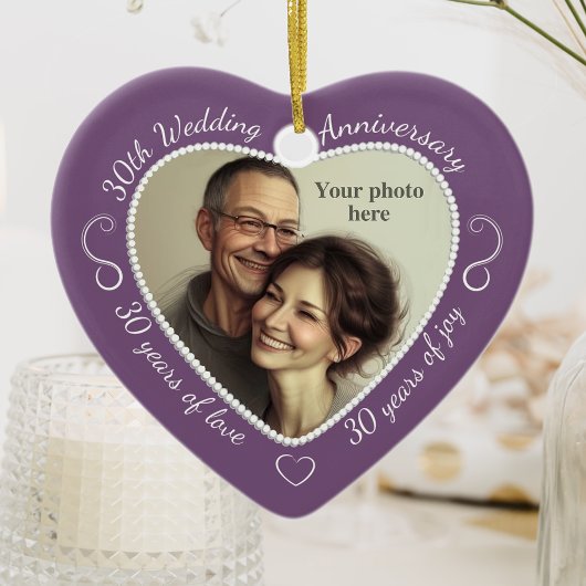 Foto zum 30. Hochzeitstag Keramik Ornament