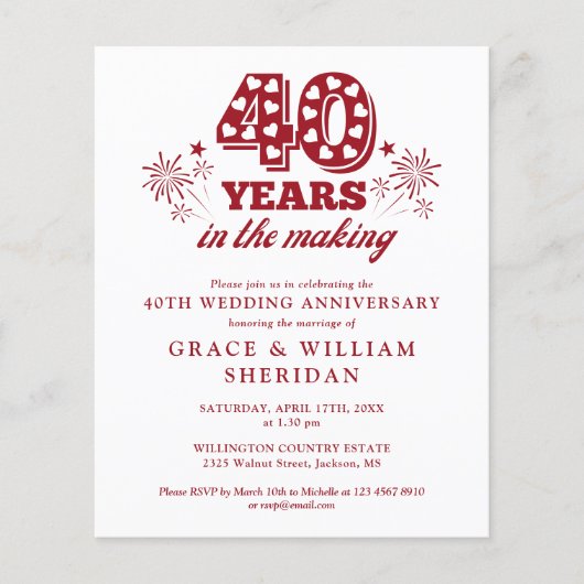 Foto zum 40-jährigen Jubiläum des Haushalts (Vorderseite)