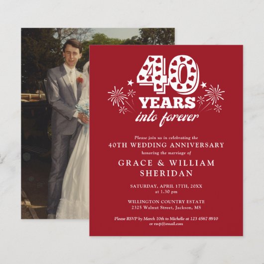 Foto zum 40-jährigen Jubiläum für immer einladen (Vorne/Hinten)
