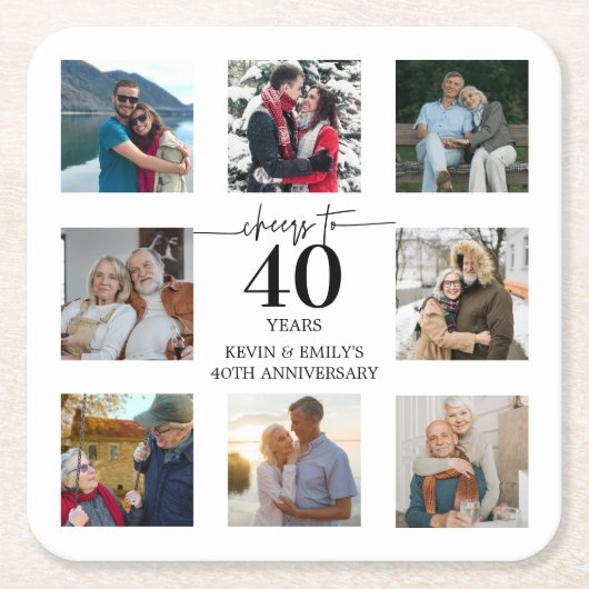 Foto zum 40. Jubiläum Rechteckiger Pappuntersetzer (Vorderseite)