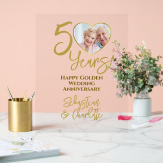 Foto zum 50. Geburtstag der Hochzeit Acrylschild